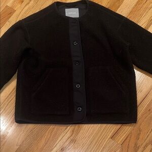 Everlane Black Fleece Button-Up Jacket